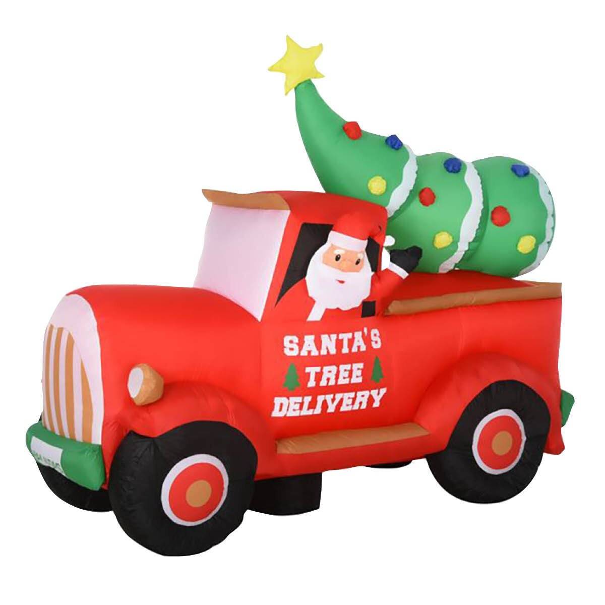 Christmas By Sas 2.25m Santa Ute & Tree Built-In Blower Bright LED Lighting - Little Kids Business