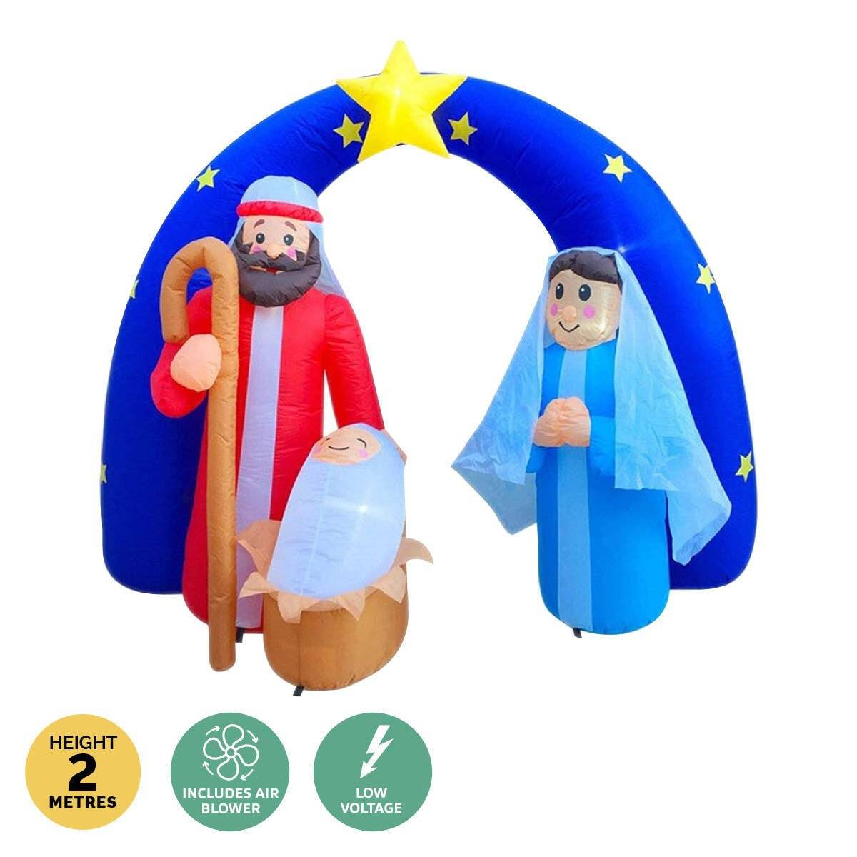 Christmas By Sas 2m Nativity Scene Baby Jesus Self Inflating LED Lighting - Little Kids Business