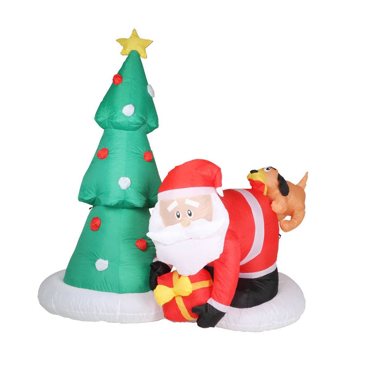 Christmas By Sas 2m Santa Puppy & Tree Built-In Blower Bright LED Lighting - Little Kids Business