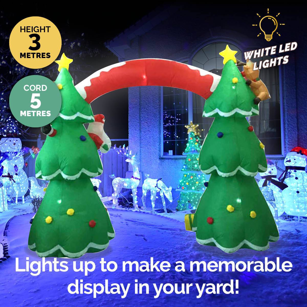 Christmas By Sas 3m x 2.4m Christmas Tree Arch Self Inflating LED Lights - Little Kids Business
