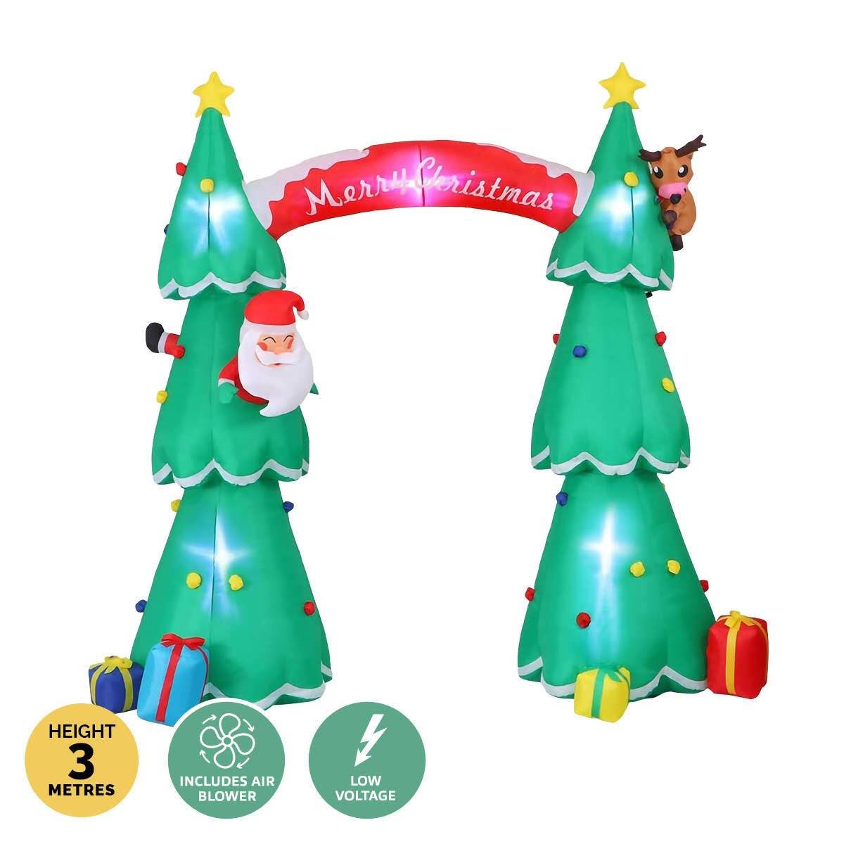 Christmas By Sas 3m x 2.4m Christmas Tree Arch Self Inflating LED Lights - Little Kids Business