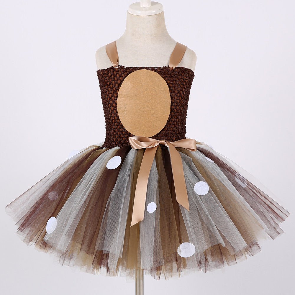 Girl Christmas Deer Tutu Dress With Headband - Little Kids Business