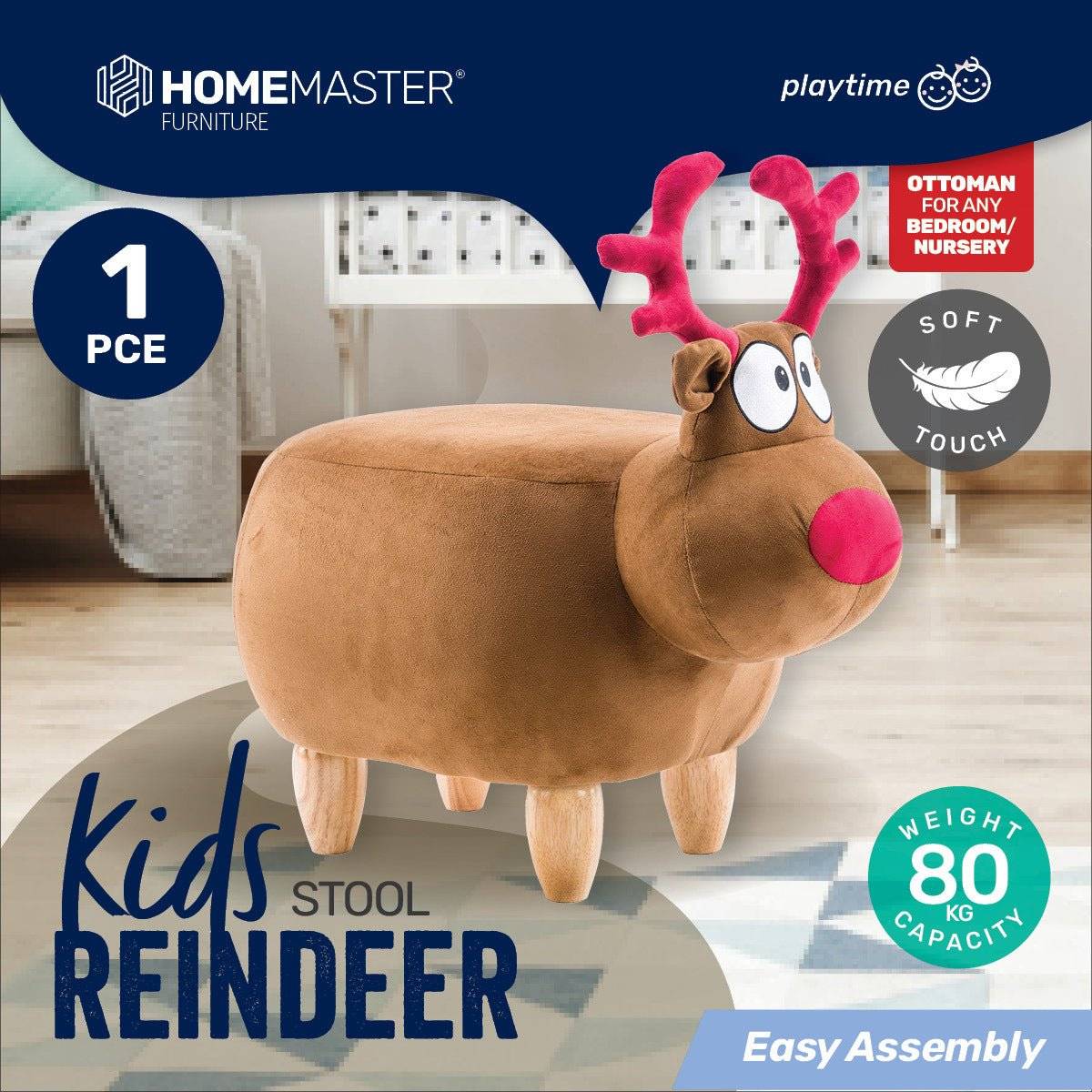 Home Master Kids Animal Stool Reindeer Character Premium Quality & Style - Little Kids Business