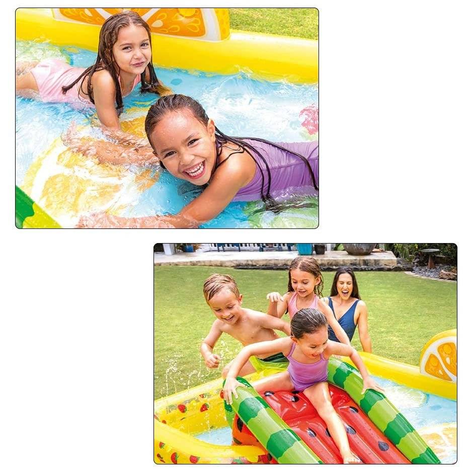 INTEX Fun'N Fruity Inflatable Play Centre Paddling Pool & Water Slide - Little Kids Business