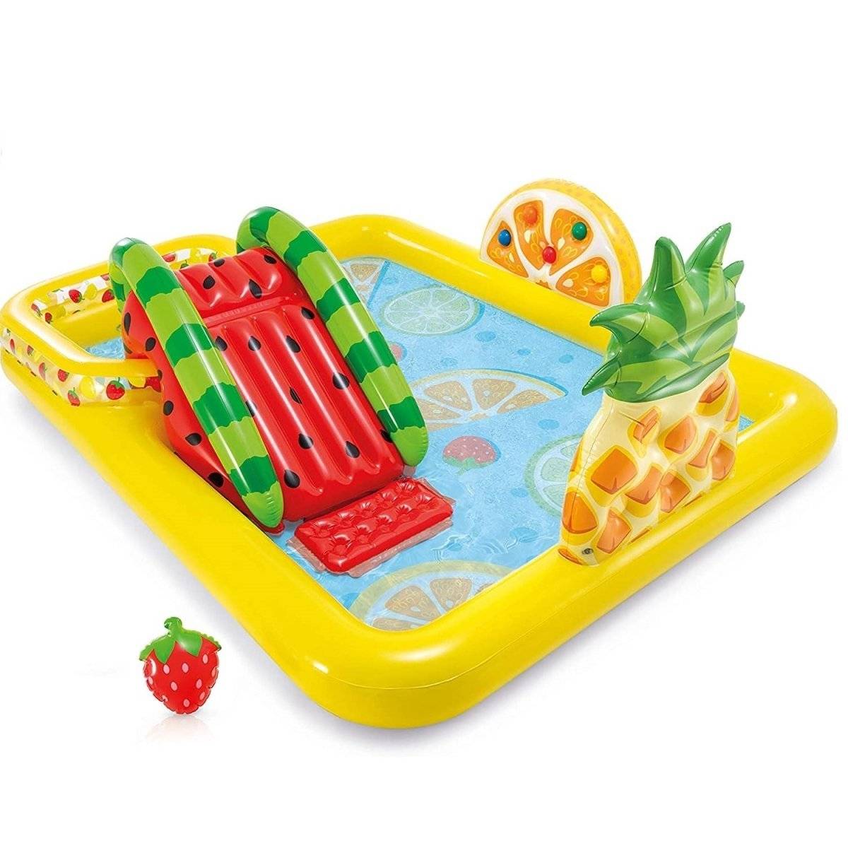 INTEX Fun'N Fruity Inflatable Play Centre Paddling Pool & Water Slide - Little Kids Business