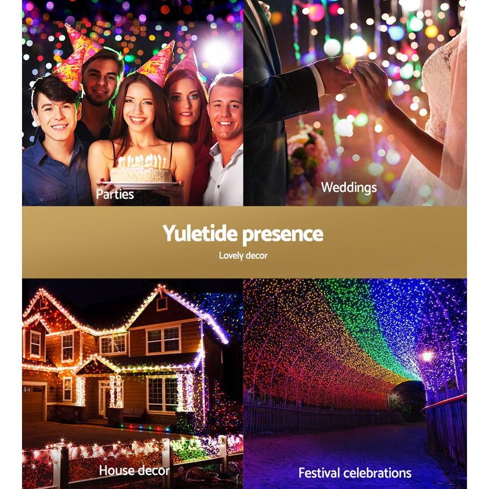 Jingle Jollys 50M Christmas String Lights 500LED Multi Colour - Little Kids Business