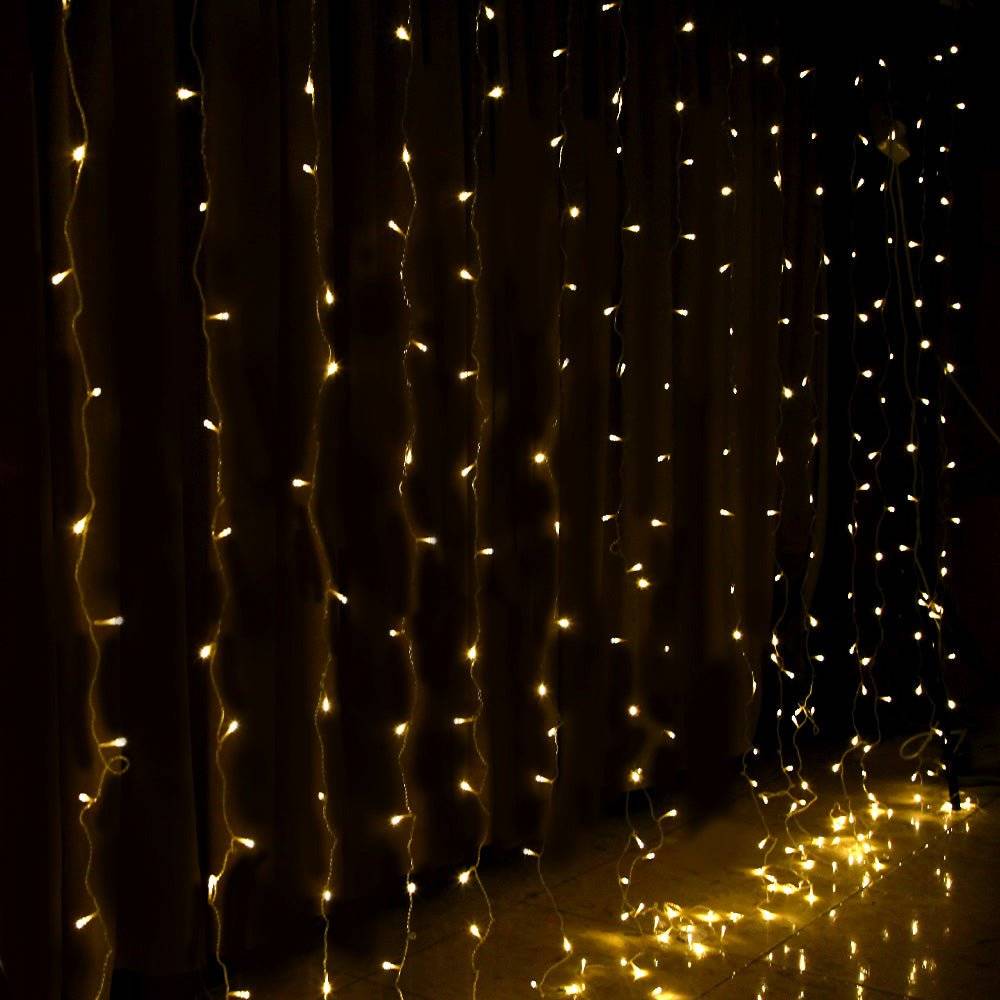Jingle Jollys 6X3M Christmas Curtain Lights 600LED Warm White - Little Kids Business
