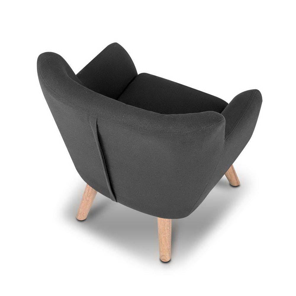 Keezi Kids Sofa Armchair Black Linen Lounge Nordic French Couch Children Room - Little Kids Business