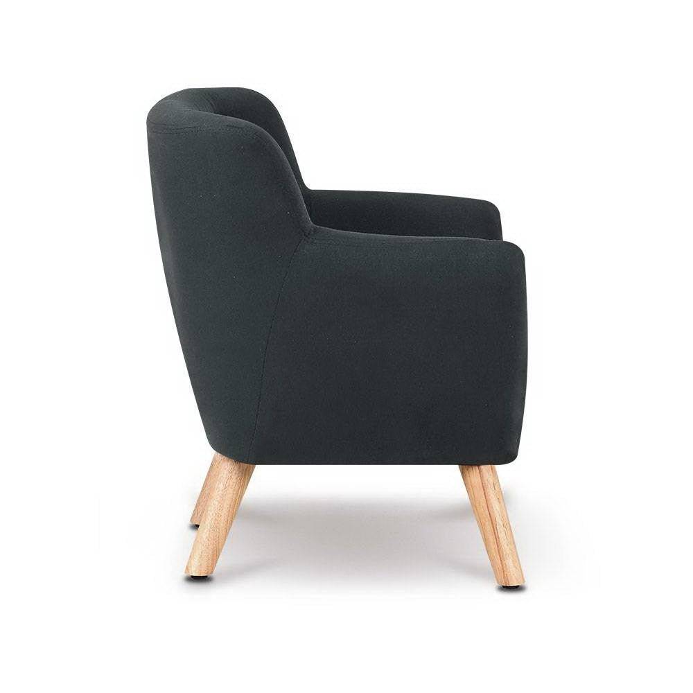Keezi Kids Sofa Armchair Black Linen Lounge Nordic French Couch Children Room - Little Kids Business