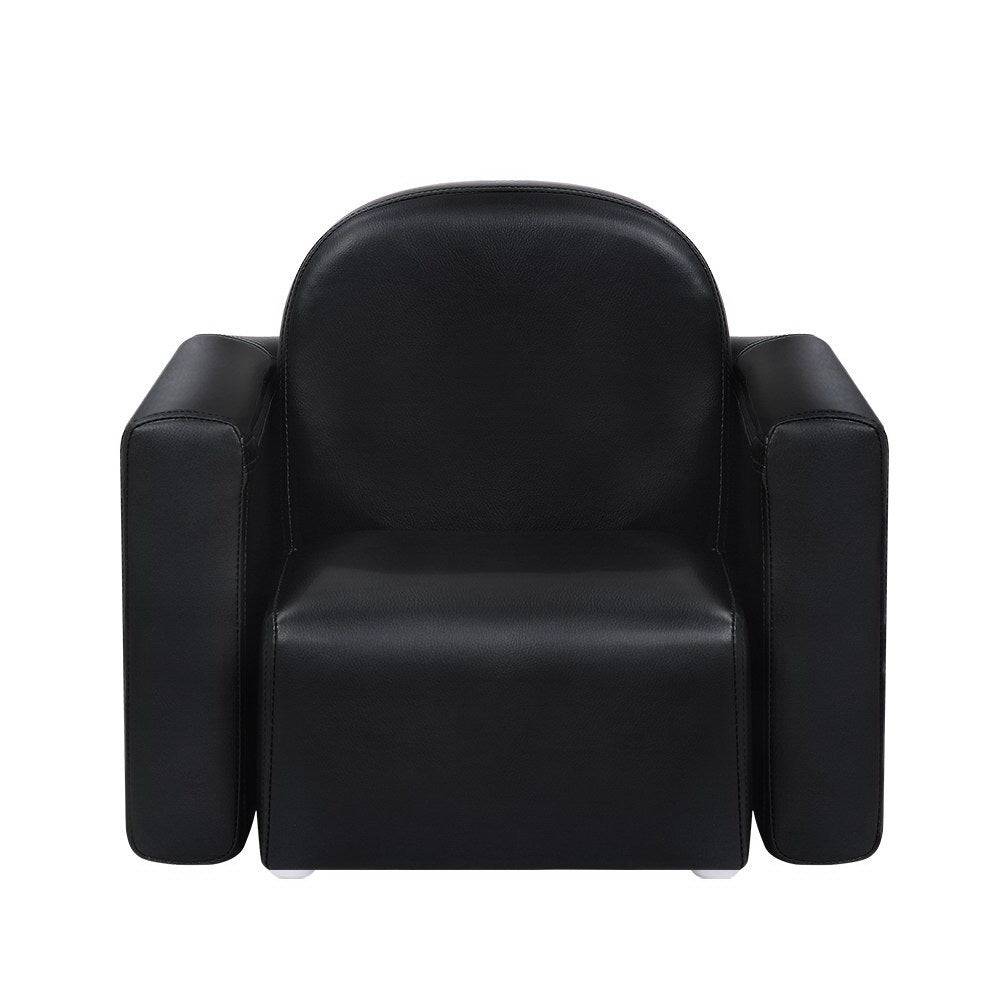 Keezi Kids Sofa Armchair Black PU Leather Convertible Chair Table Couch Children - Little Kids Business