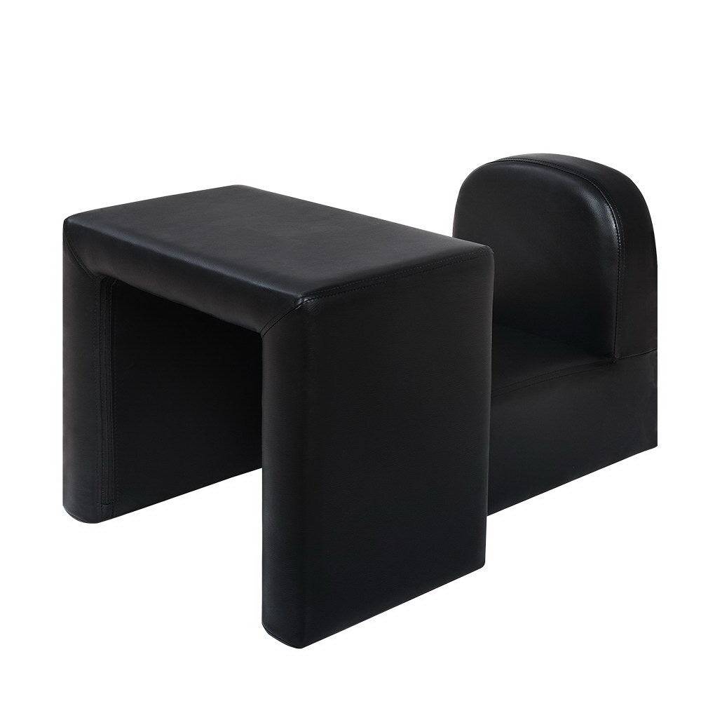 Keezi Kids Sofa Armchair Black PU Leather Convertible Chair Table Couch Children - Little Kids Business