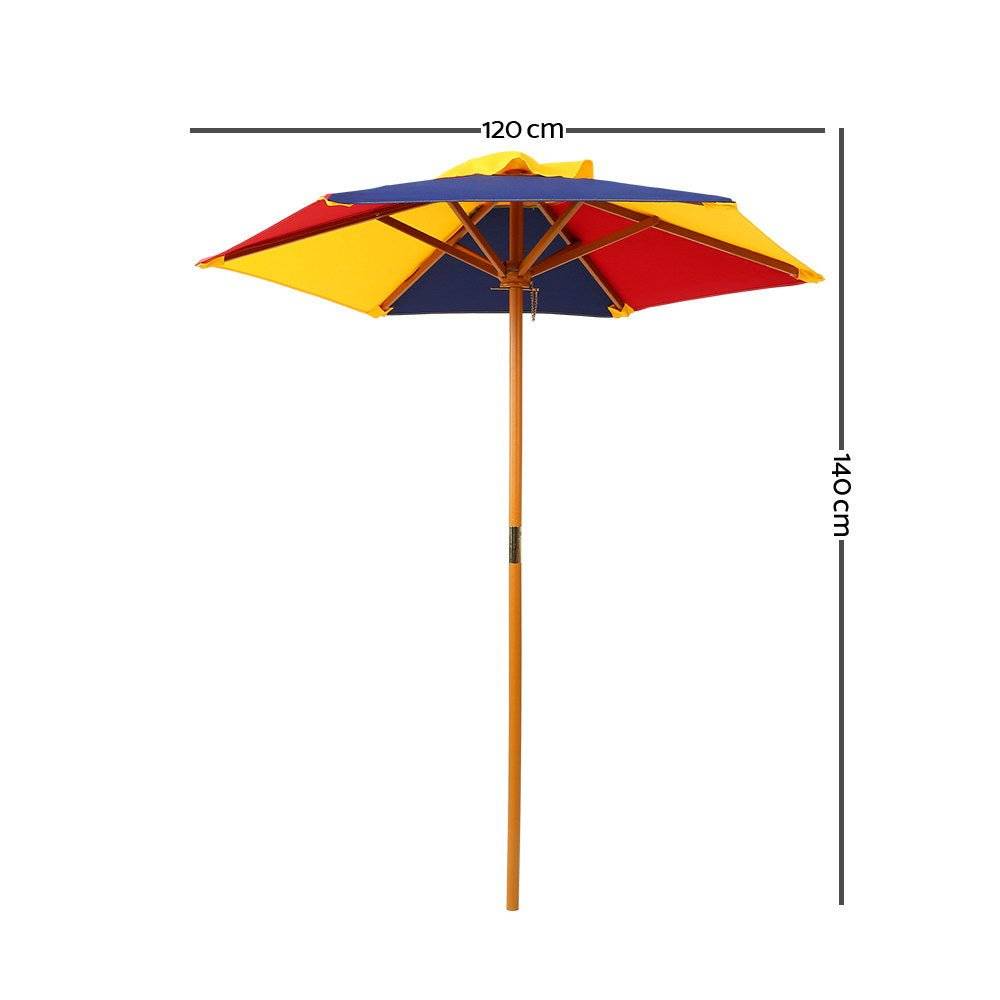 Keezi Kids Wooden Picnic Table Set with Umbrella - Little Kids Business