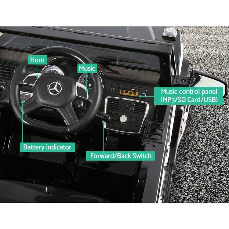 Kids Ride On Car MercedesBenz Licensed G65 12V Electric Black - Little Kids Business