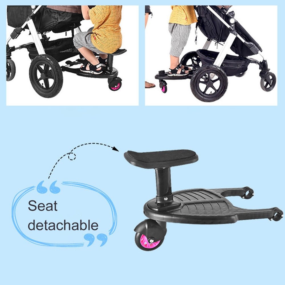 Stroller Step Board Toddler Buggys Wheel Standing Board Skateboard For Pram Kids Pink - Little Kids Business