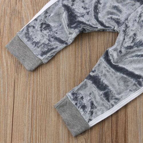 Velvet Kids Toddler and Kids 2PCS Clothing Outfit Set - Pink or Gray - Little Kids Business