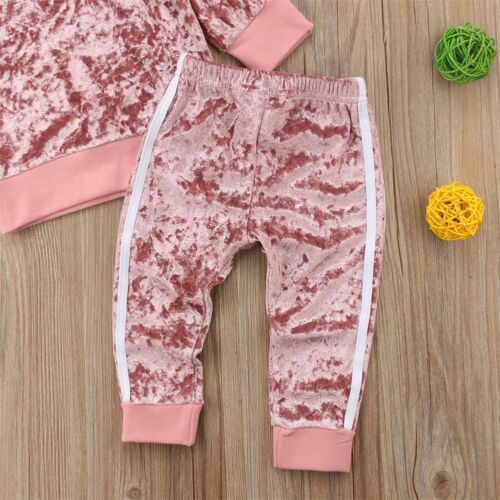 Velvet Kids Toddler and Kids 2PCS Clothing Outfit Set - Pink or Gray - Little Kids Business