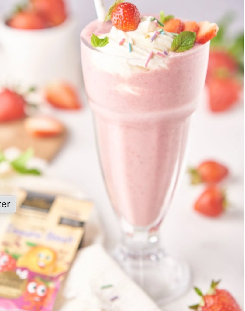 Strawberry Healthy Milkshake Recipe - Kids immune support - Little Kids Business 