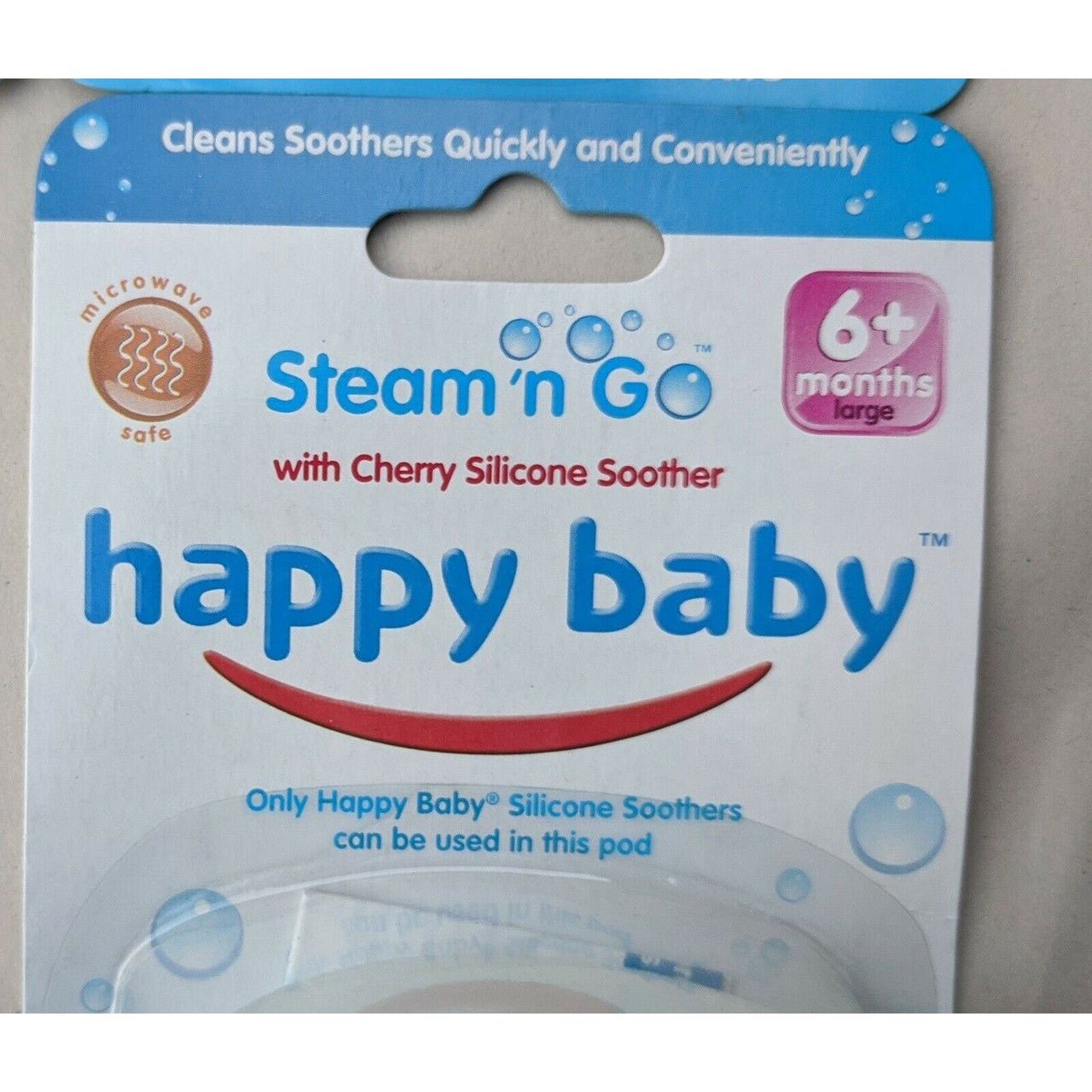 4 Pack - Happy Baby Steam n Go Cherry Silicone Soother - Little Kids Business