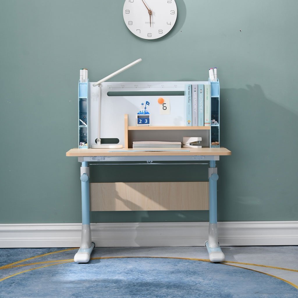 80cm Height Adjustable Children Kids Ergonomic Study Desk Only Blue - Little Kids Business