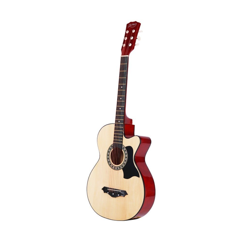ALPHA 38 Inch Wooden Acoustic Guitar with Accessories set Natural Wood - Little Kids Business