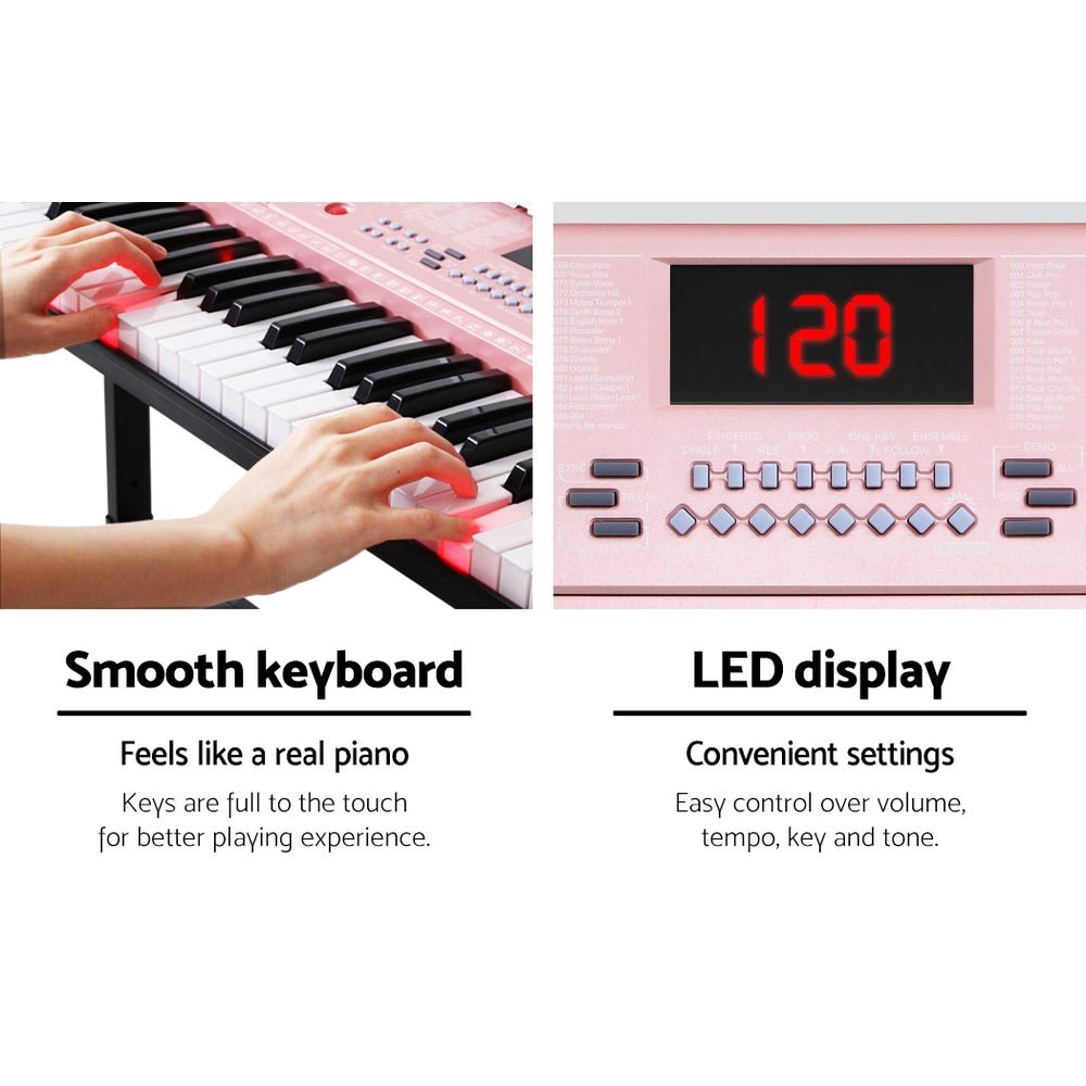 Alpha 61 Key Lighted Electronic Piano Keyboard LED Electric Holder Music Stand - Little Kids Business