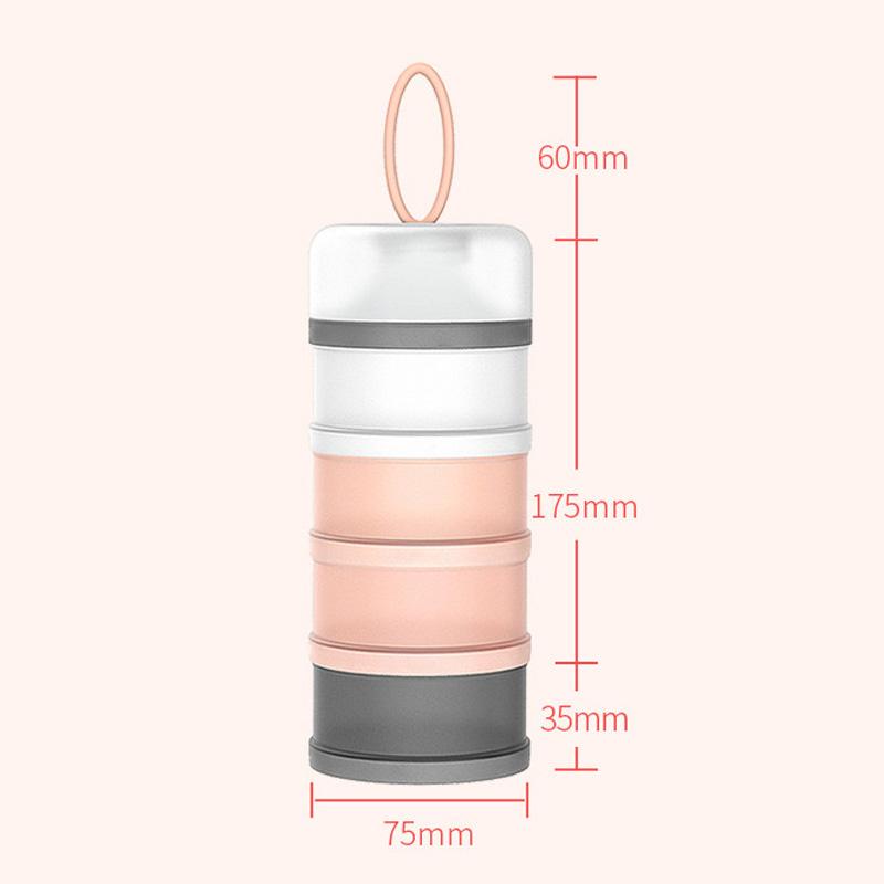 Baby Formula Milk Powder Snack Stackable 4 Layers Dispenser Container Infant Toddler Pink Blue - Little Kids Business