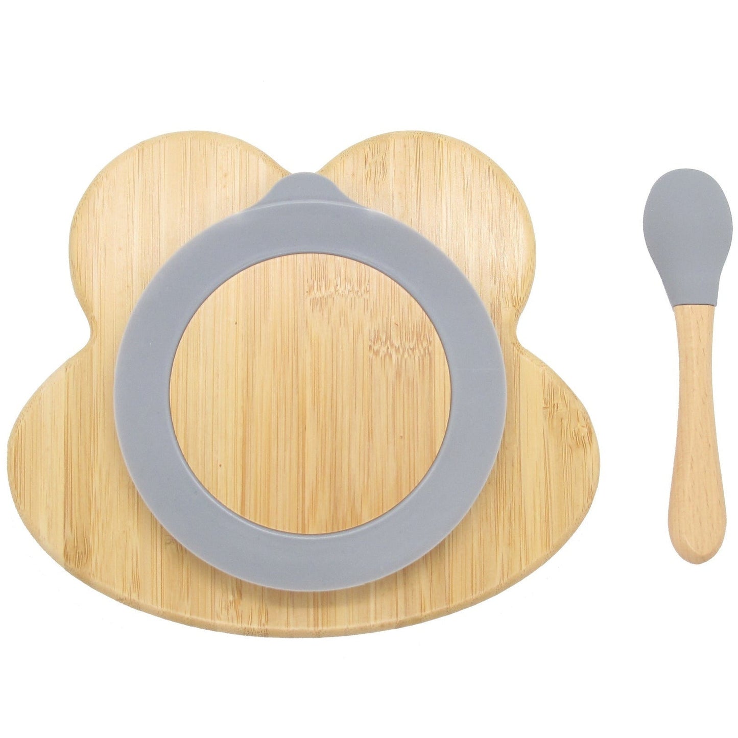Bamboo Frog Kids Plate with Suction Cap Base & Spoon - Little Kids Business