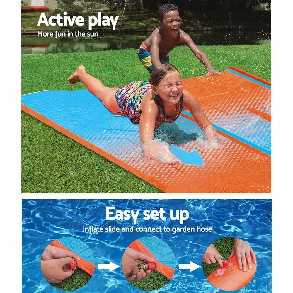 Bestway Inflatable Water Slip Slide Double Kids Splash Toy Outdoor Play 4.88M - Little Kids Business