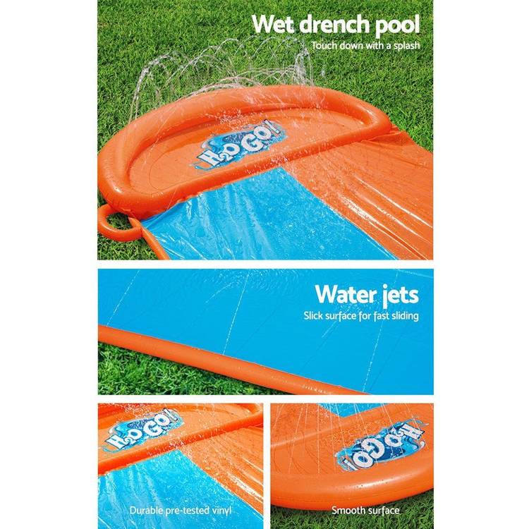 Bestway Inflatable Water Slip Slide Double Kids Splash Toy Outdoor Play 4.88M - Little Kids Business