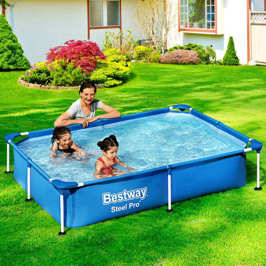 Bestway Swimming Pool Above Ground Frame Pools Outdoor Steel Pro 2.2 X 1.5M - Little Kids Business