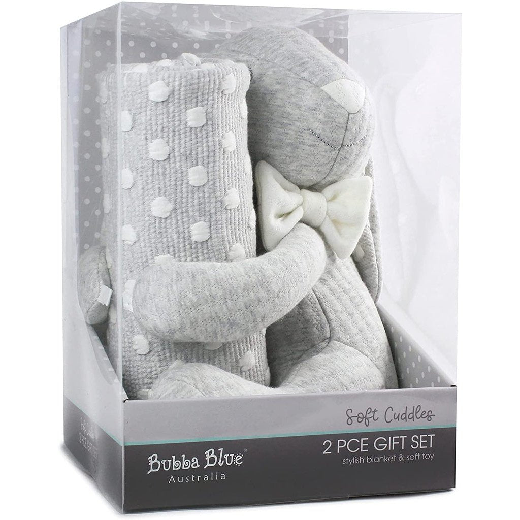 Bubba Blue Grey Soft Cuddles 2Pc Gift Set - Little Kids Business