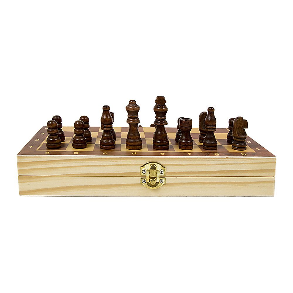 Chess Board Games Folding Large Chess Wooden Chessboard Set Wood Toy Gift - Little Kids Business