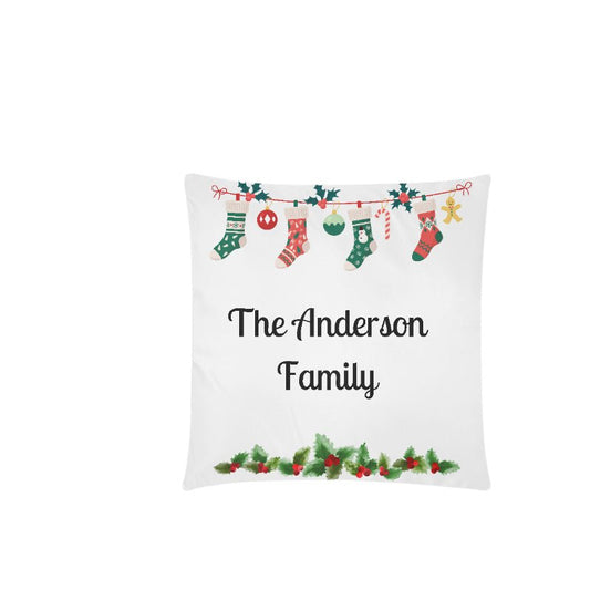 Customised Christmas Family Square Zippered Pillow Cases (18"x 18" Twin Sides Set of 2) - Little Kids Business