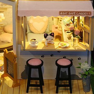 Dollhouse Miniature Cat Cottage with Furniture kit - Little Kids Business