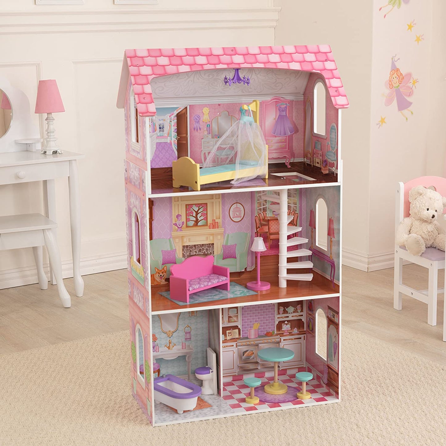 Dollhouse with Furniture for kids 110 x 65 x 33 cm (Model 2) - Little Kids Business