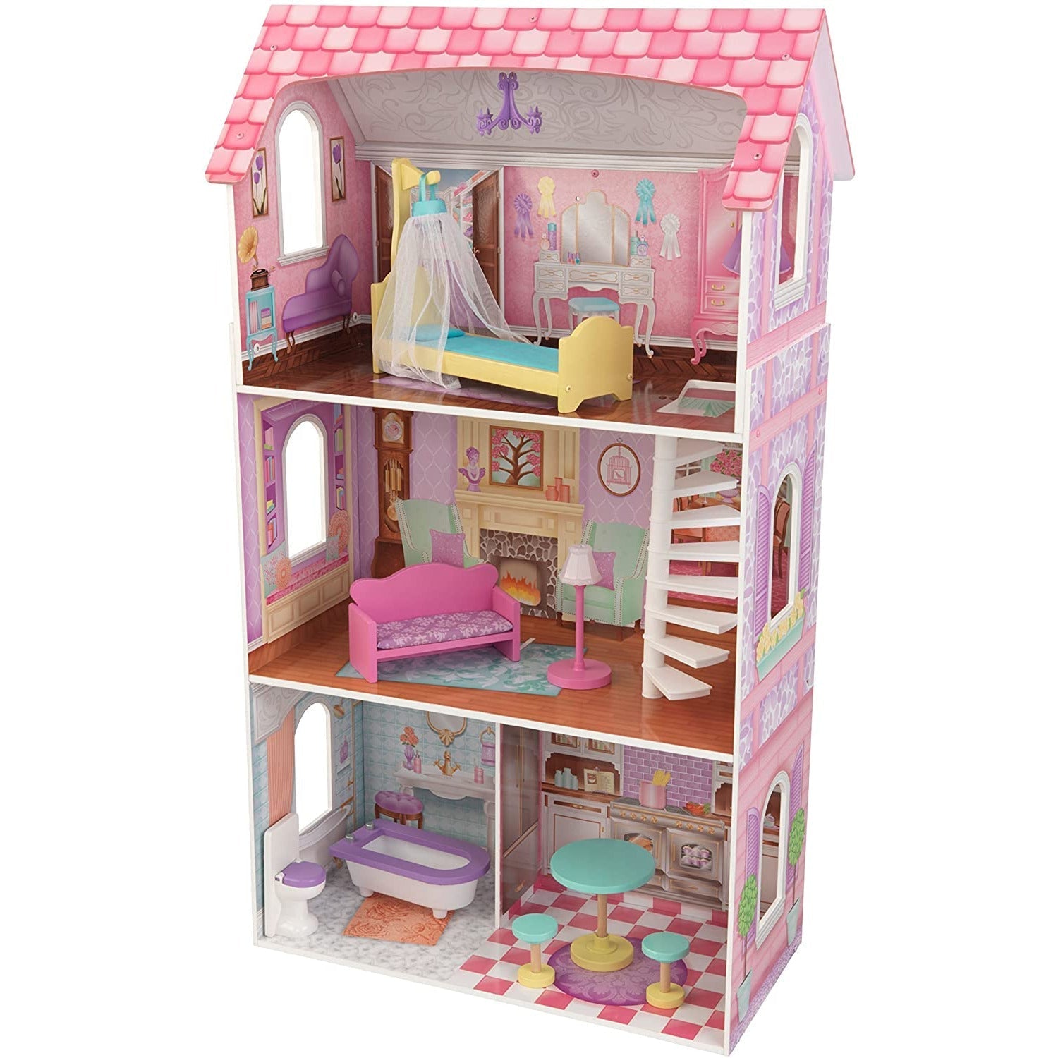 Dollhouse with Furniture for kids 110 x 65 x 33 cm (Model 2) - Little Kids Business