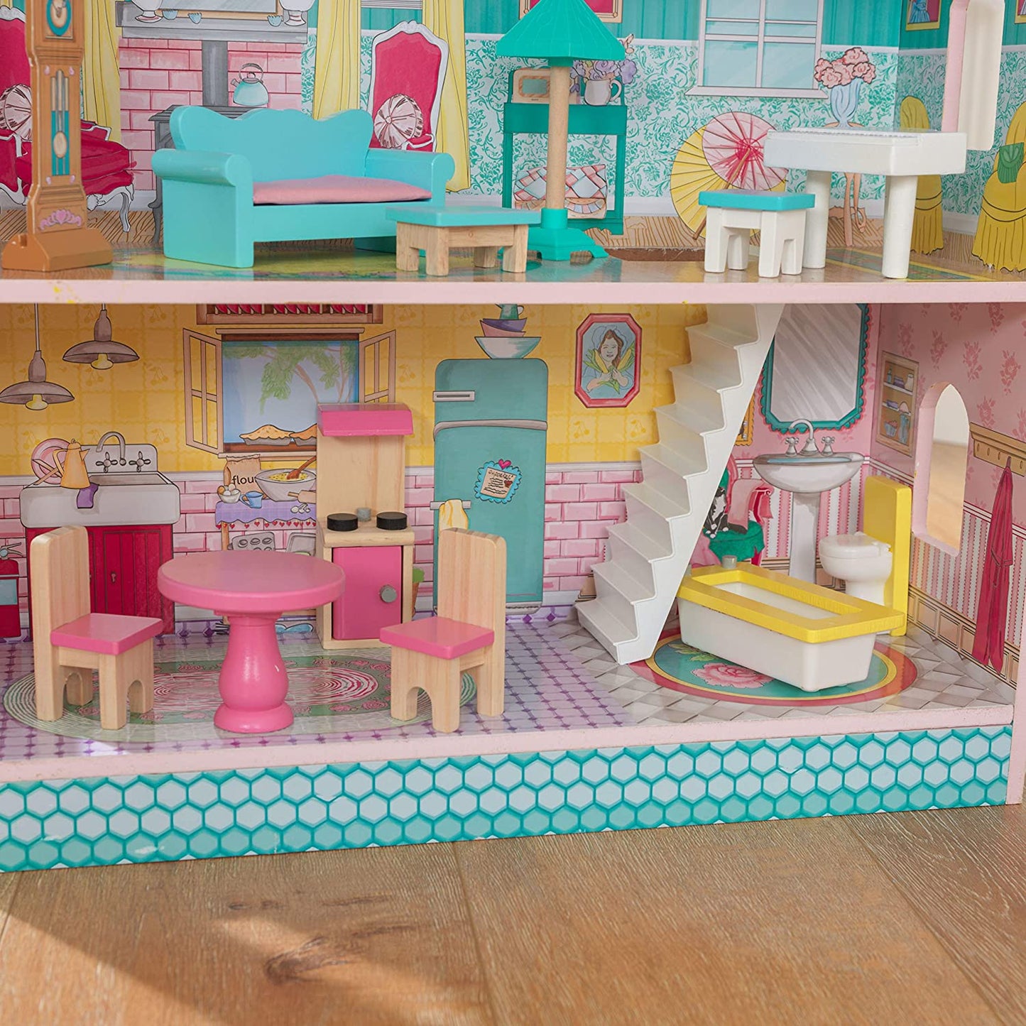 Dollhouse with Furniture for kids 71 x 60 x 33 cm (Model 4) - Little Kids Business