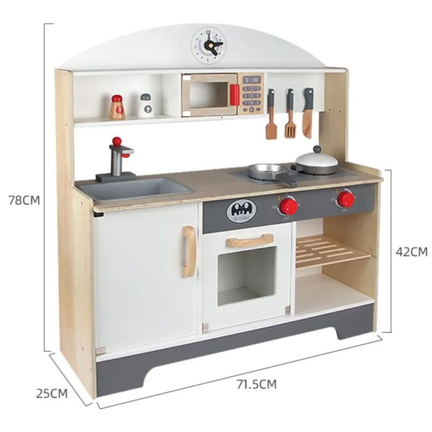 EKKIO Wooden Kitchen Playset for Kids (Minimalist) EK-KP-100-MS - Little Kids Business