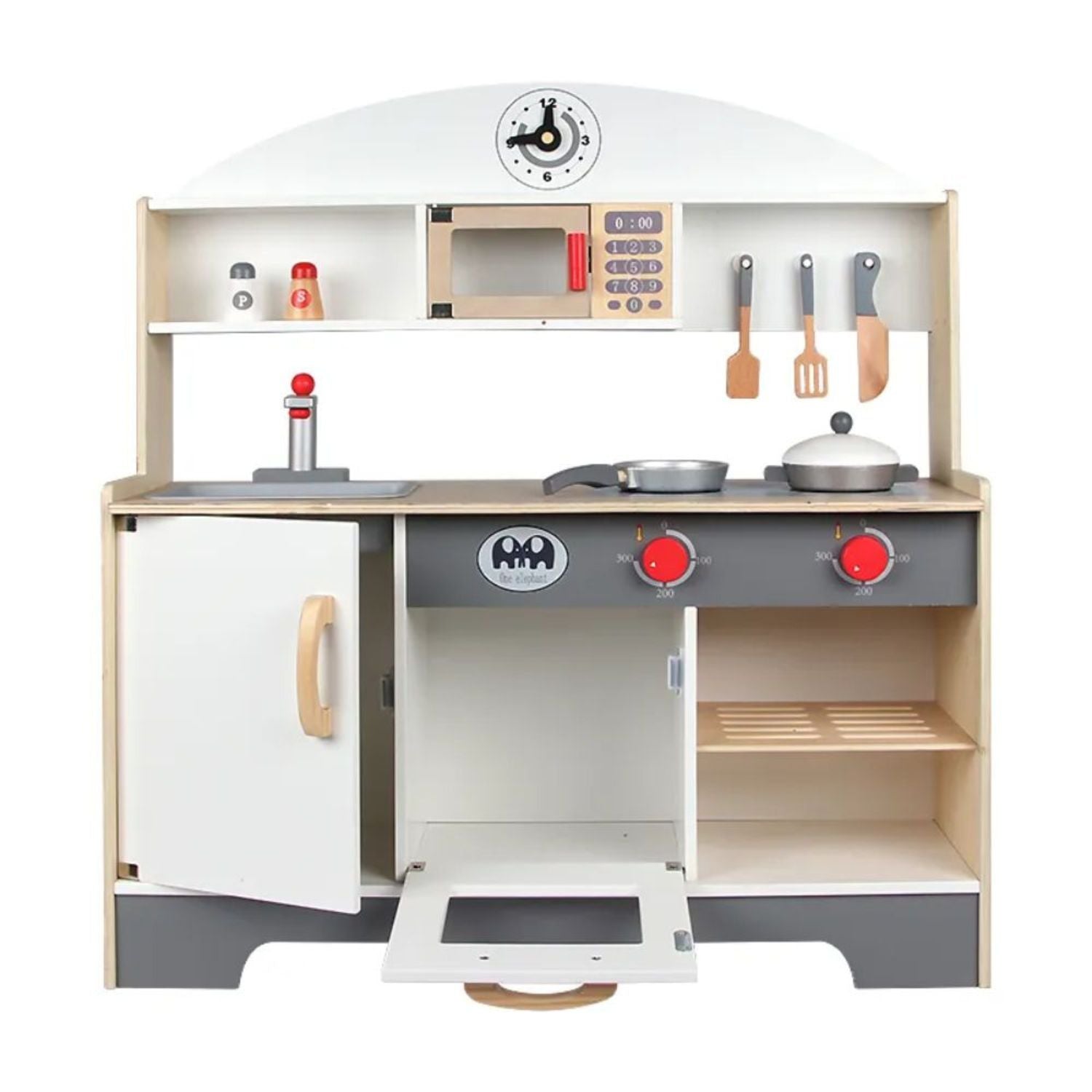 EKKIO Wooden Kitchen Playset for Kids (Minimalist) EK-KP-100-MS - Little Kids Business