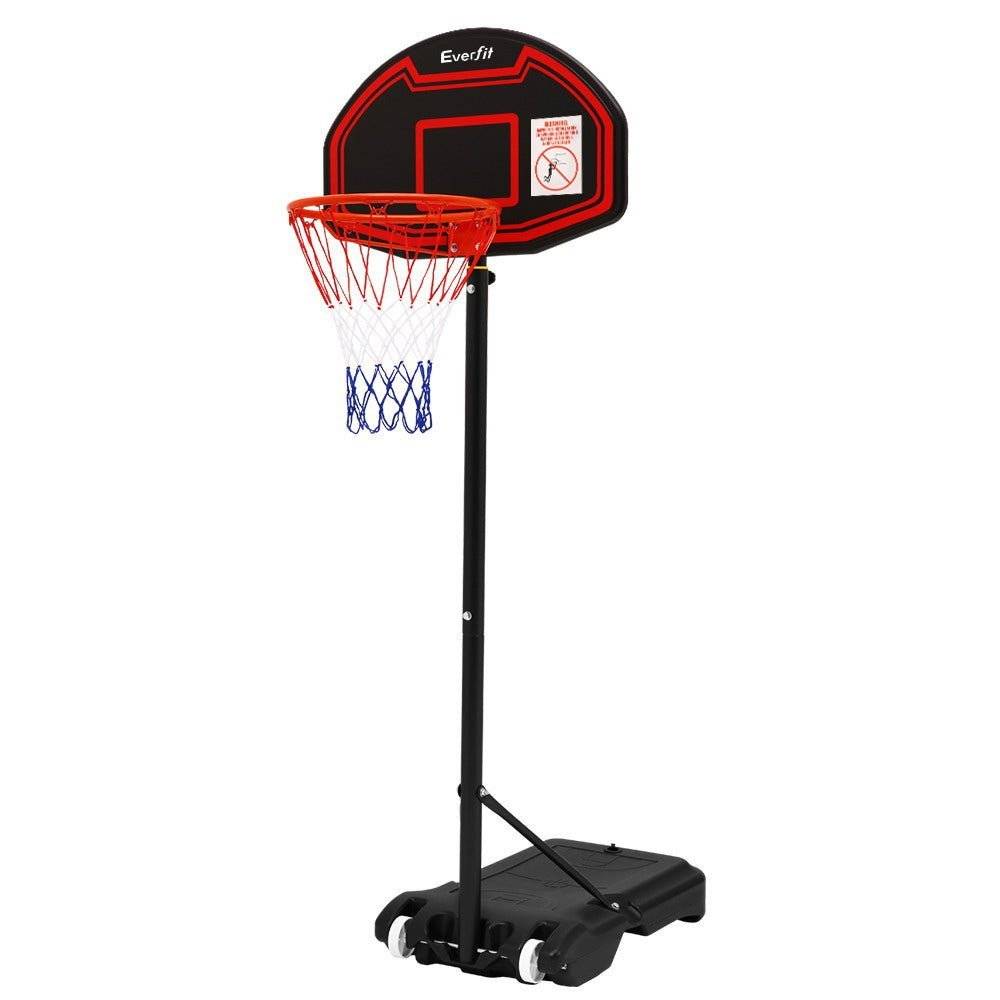 Everfit 2.1M Adjustable Portable Basketball Stand Hoop System Rim Black - Little Kids Business