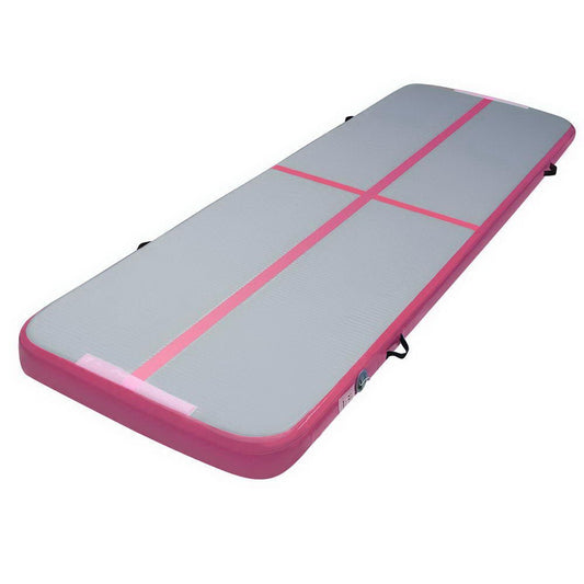 Everfit 3m x 1m Air Track Mat Gymnastic Tumbling Pink and Grey - Little Kids Business