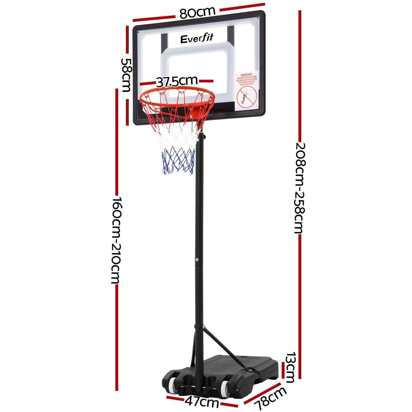 Everfit Adjustable Portable Basketball Hoop Stand - Little Kids Business