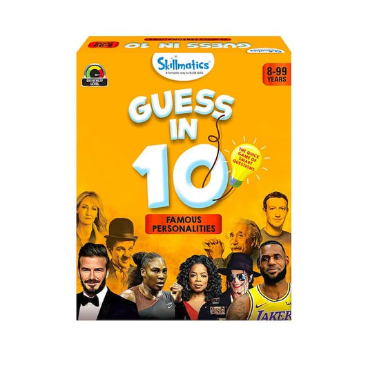 Guess in 10 Famous Personalities - Family Game Night General Knowledge Card Game of Smart Questions for Kids - Little Kids Business