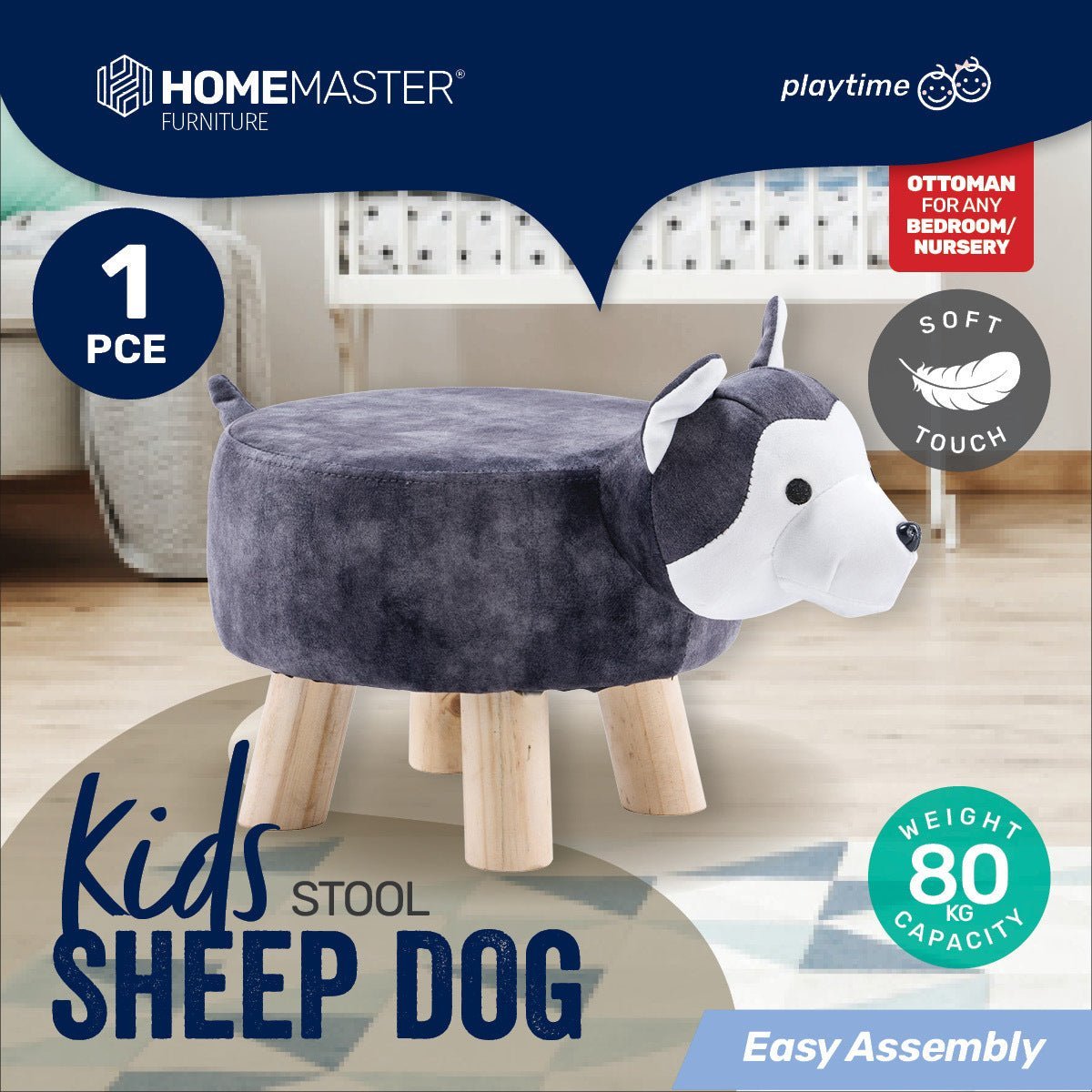 Home Master Kids Animal Stool Sheep Dog Character - Little Kids Business