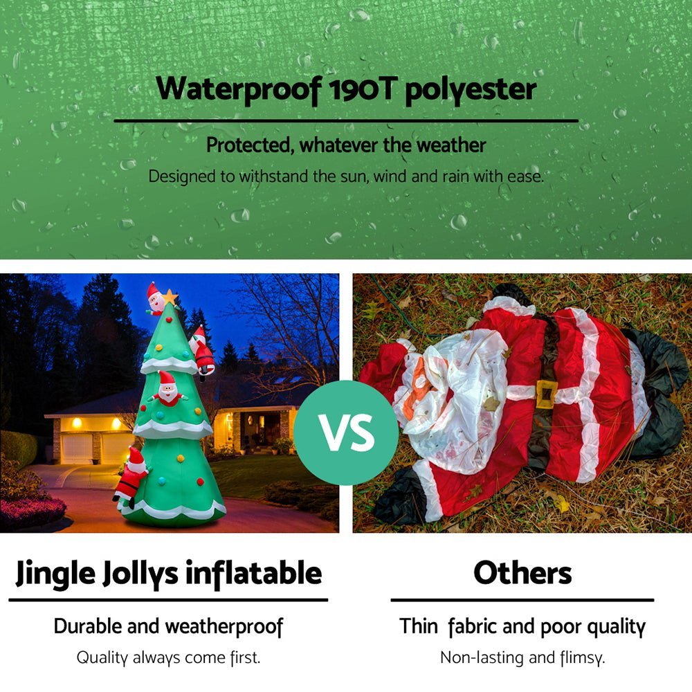 Jingle Jollys 5M Christmas Inflatable Santa on Christmas Tree Xmas Decor LED - Little Kids Business