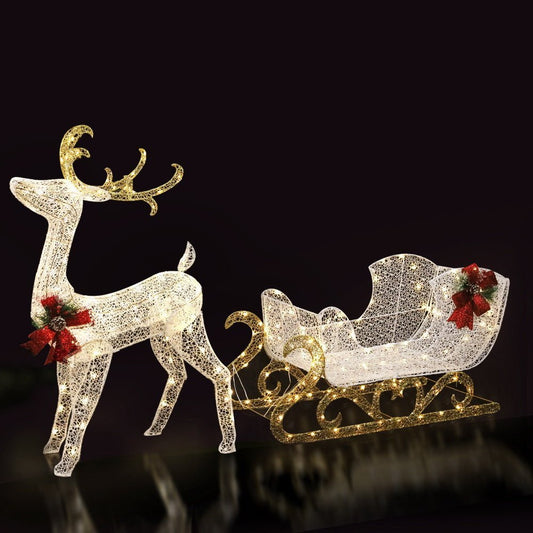 Jingle Jollys Christmas Lights Motif LED Rope Light Reindeer Sleigh Xmas Decor - Little Kids Business