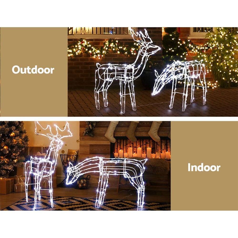 Jingle Jollys Christmas Motif Lights LED Rope Reindeer Waterproof Solar Powered - Little Kids Business