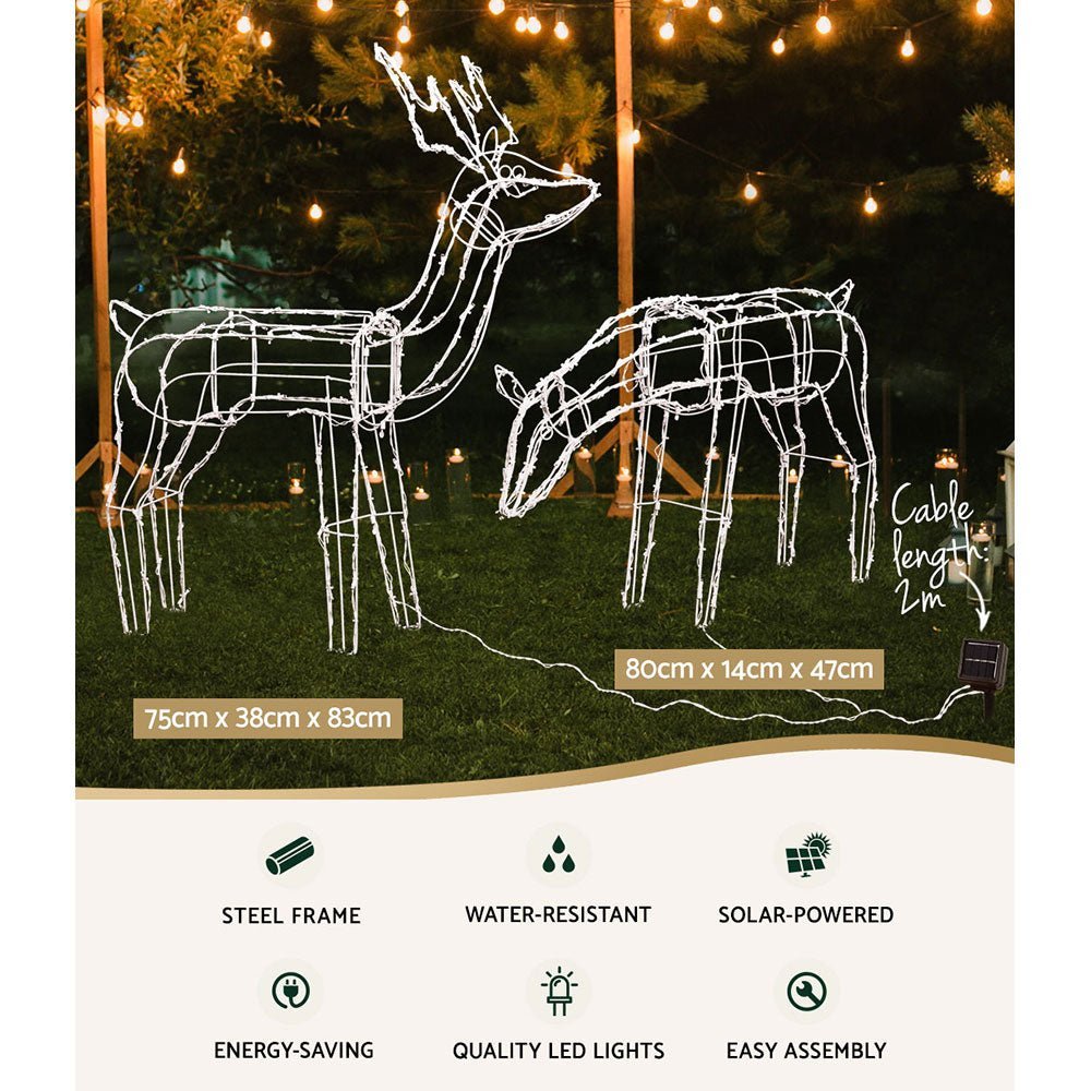Jingle Jollys Christmas Motif Lights LED Rope Reindeer Waterproof Solar Powered - Little Kids Business