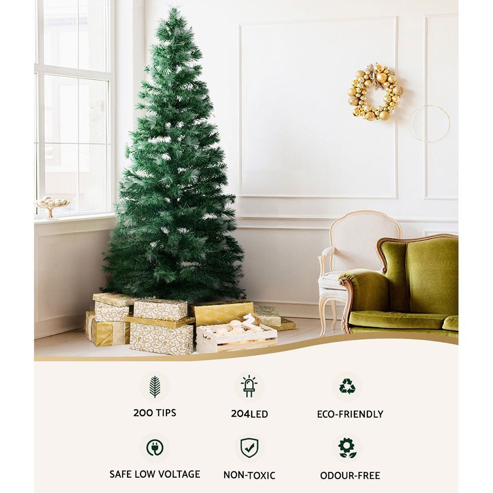 Jingle Jollys Christmas Tree 1.8M 6FT LED Xmas Multi Colour Lights Optic Fibre - Little Kids Business