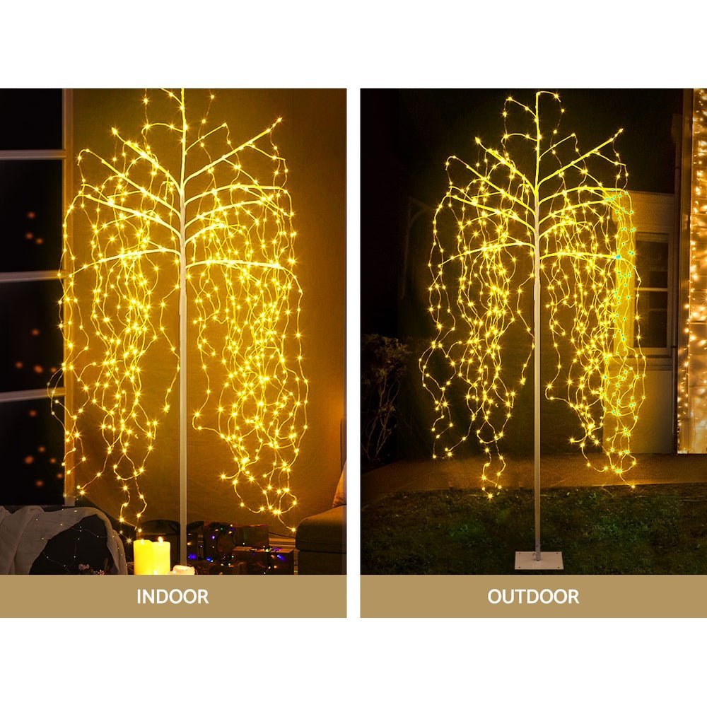 Jingle Jollys Christmas Tree 2.1M 600 LED Trees With Lights Warm White - Little Kids Business